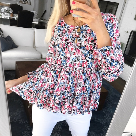 🦋🌸 JANE AND DELANCEY PINK BLACK FLORAL BLOUSE! - Picture 4 of 14
